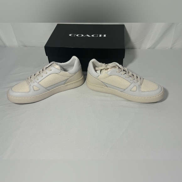 Coach Shoes Clip Court Sneaker Mens Tennis Shoes Chalk Optic White Sz 8 NEW - Picture 5 of 12